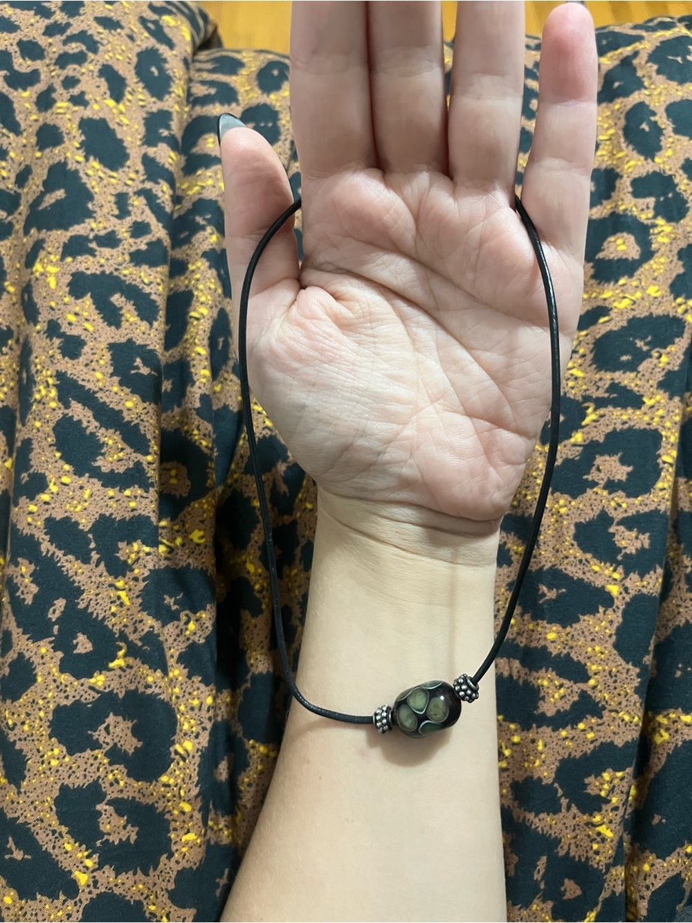 Black & Green Pendant Necklace